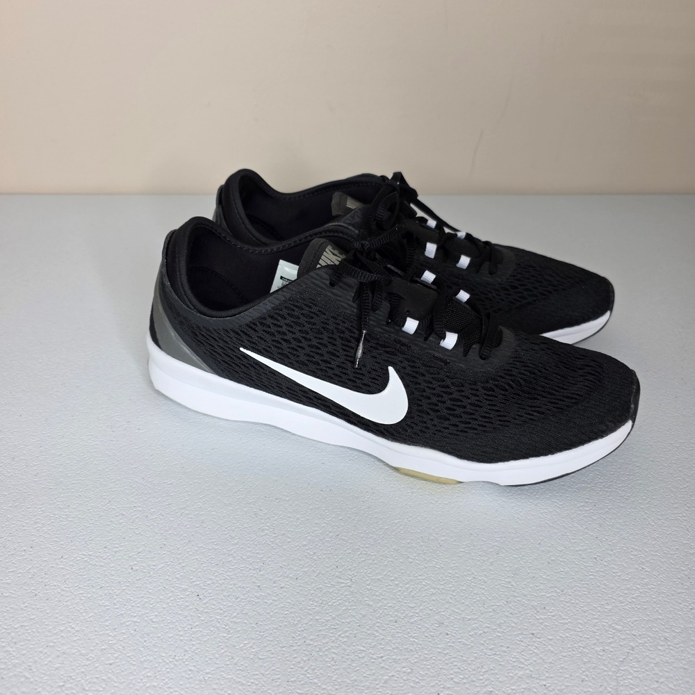 Nike Zoom Fit Training Shoes Women 10.5 Black 704658-002 Mesh Sneakers Running